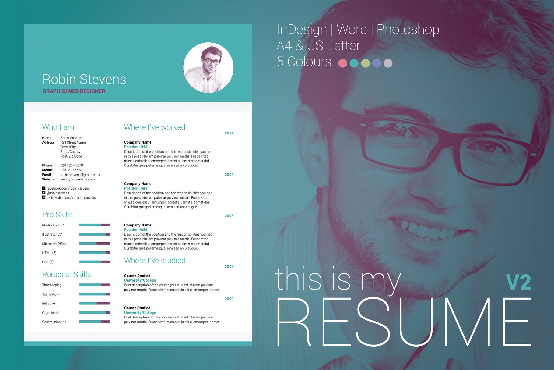简约两列式求职简历模板 My Resume Version 2插图