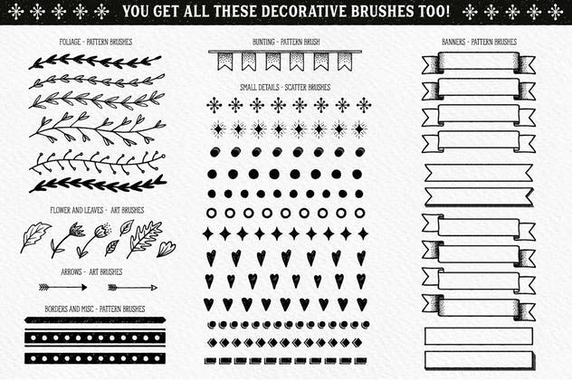 字体文本手绘装饰元素AI设计工具套件 Fineliner Type Decorator’s Tool Kit插图(7)