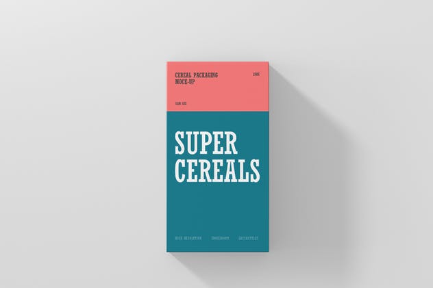 营养谷物食品包装纤细尺寸盒子样机 Cereals Box Mockup – Slim Size插图(6)