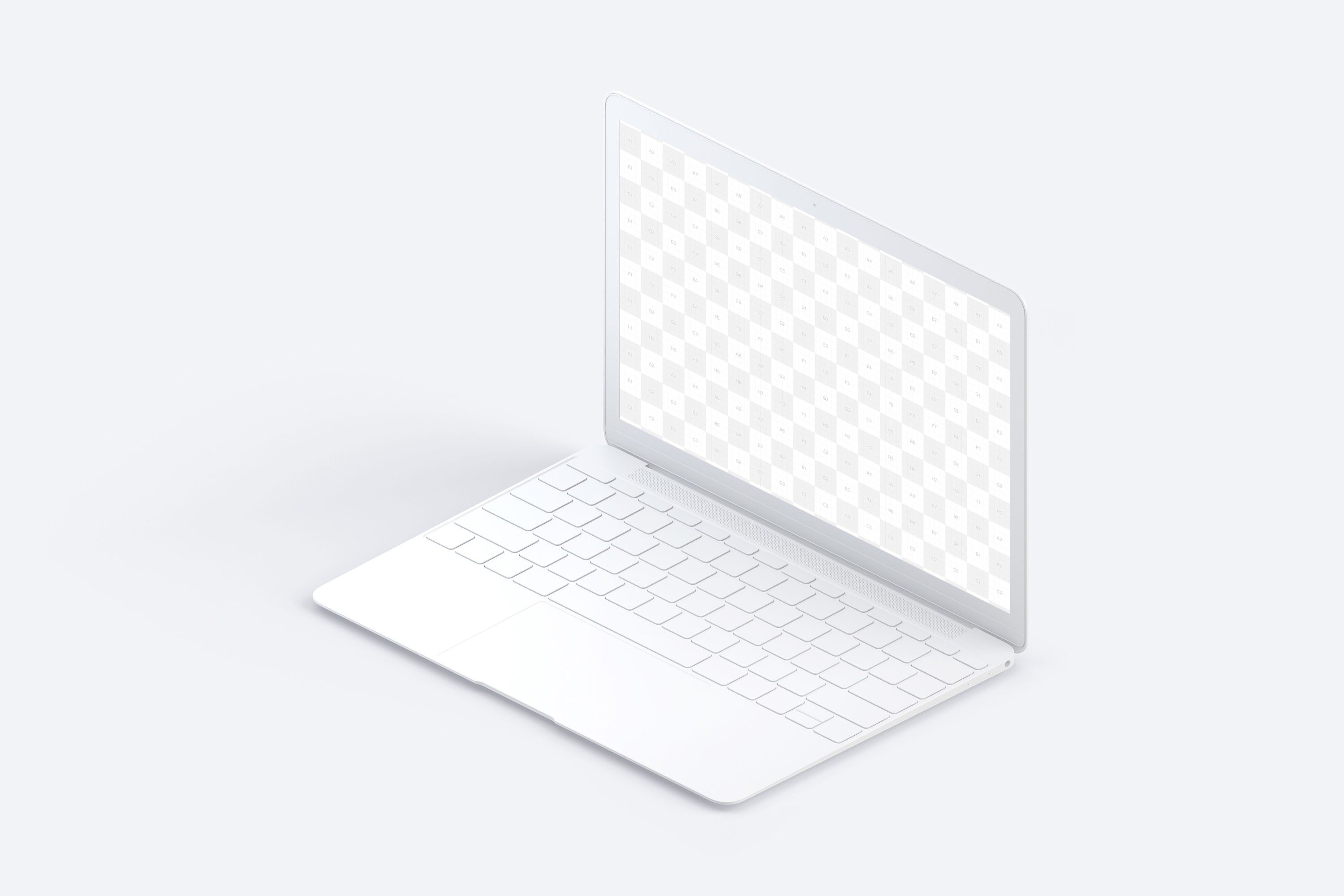 MacBook超极本屏幕演示右视图样机 Clay MacBook Mockup, Isometric Right View插图(1)
