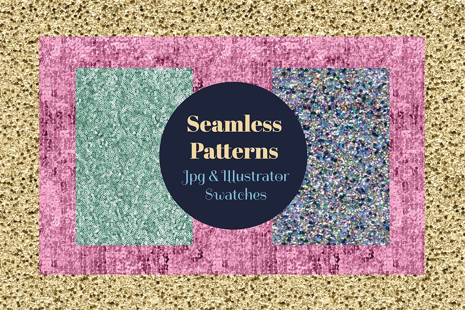 耀眼闪粉无缝纹理 Seamless Glitter Textures插图(4)