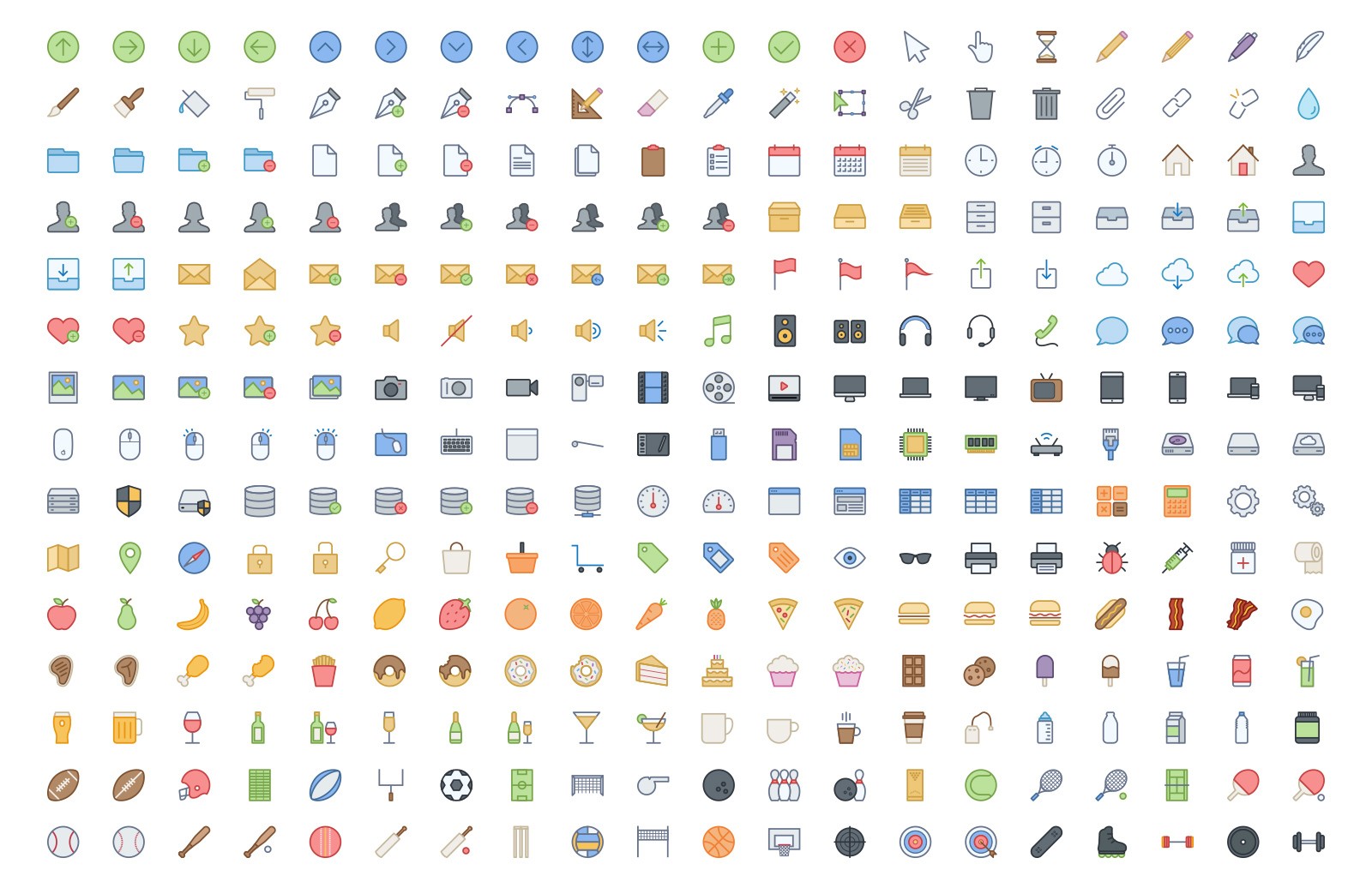 540枚多彩图标集 Vector Line Icons – Color插图(2)