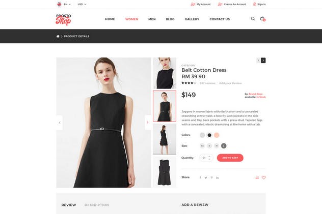 高端大气时尚品牌服装电商外贸网站设计PSD模板 Prosto Shop – E-Commerce PSD Kit插图(5)