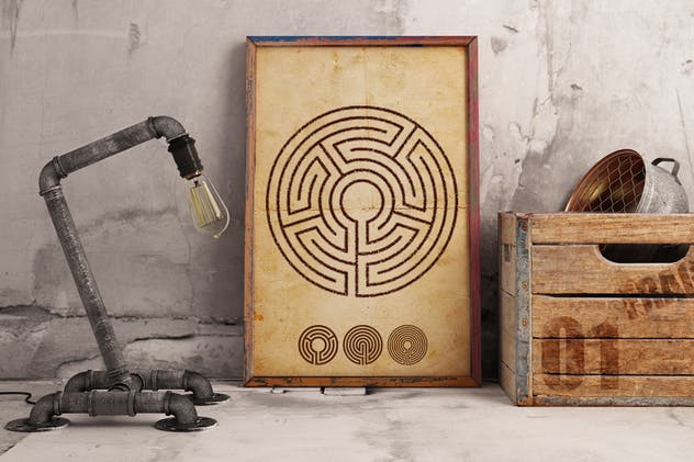 50款迷宫图形设计印章纹理合集 Labyrinth Stamps插图(10)