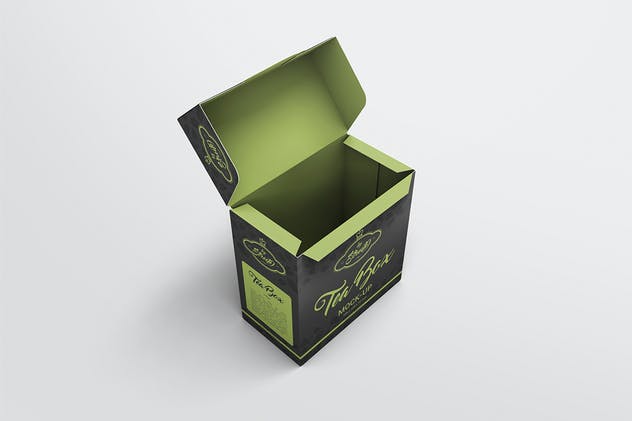 茶叶品牌纸盒包装外观设计样机模板 Tea Box Mock-Up插图(3)