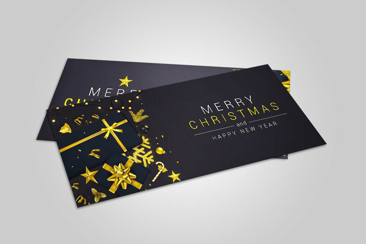 圣诞节&新年主题贺卡设计模板素材 Merry Christmas and Happy New Year greeting cards插图(3)