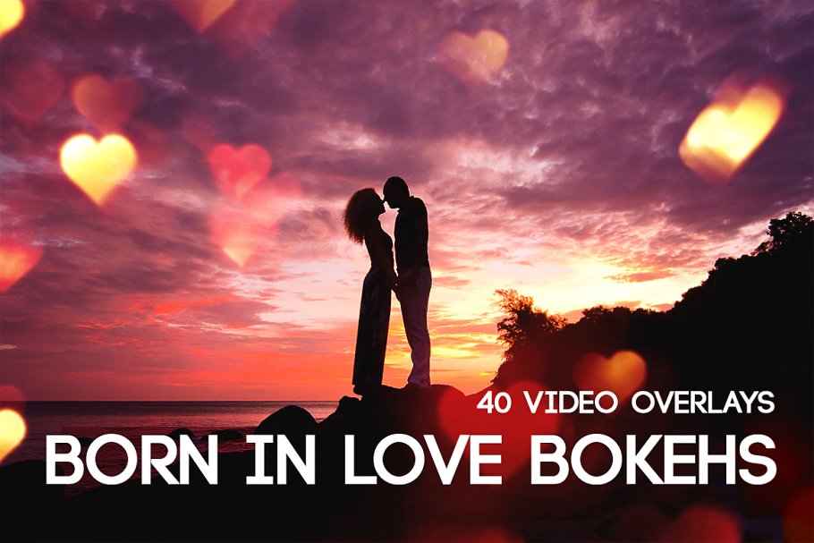 浪漫散景照片视频叠层背景素材 Born in Love Bokehs插图