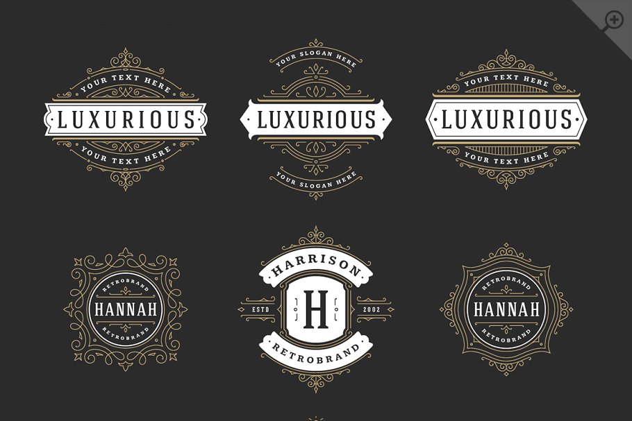 50款复古豪华奢侈品品牌标志模板 50 Luxurious logos & badges插图(4)