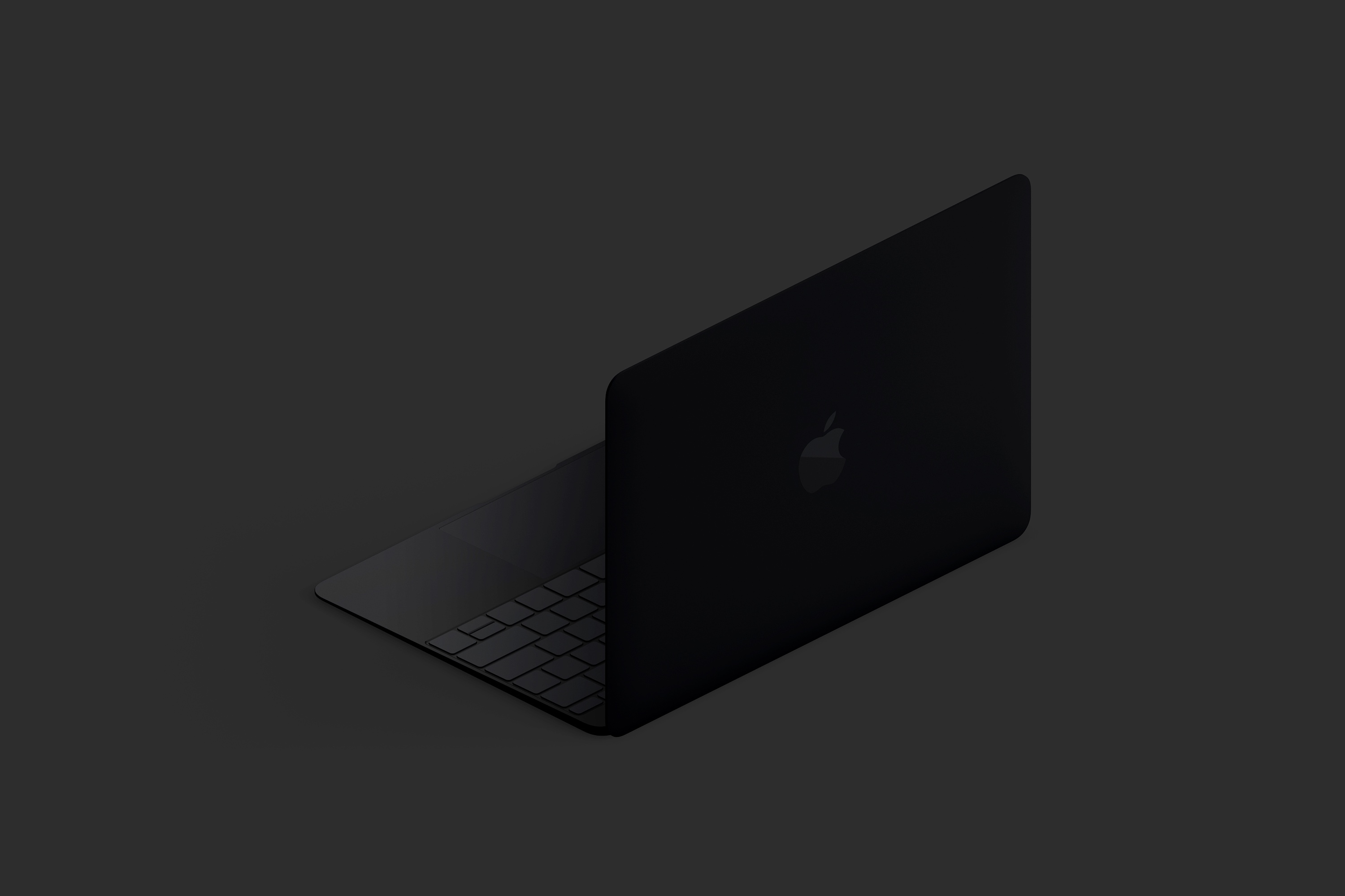 MacBook超极本笔记本电脑右后视图样机 Clay MacBook Mockup, Isometric Back Right View插图(4)