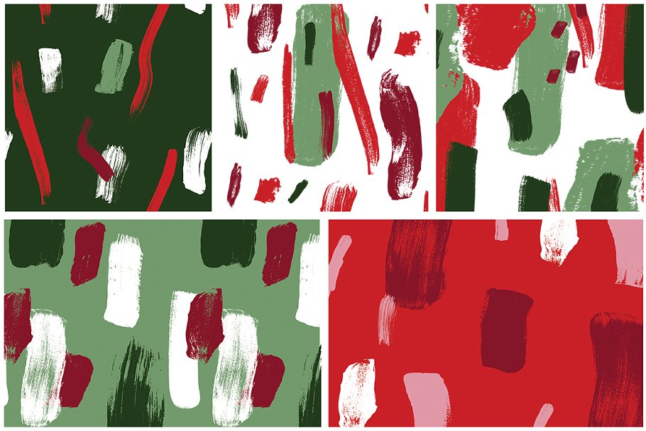 多彩颜料飞溅圣诞节主题风格纹理 Color Splash Patterns – Xmas Edition插图(5)
