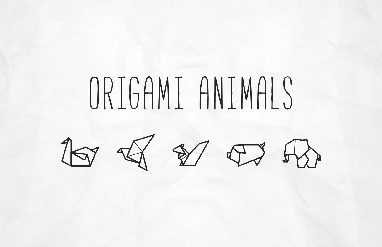 矢量折纸动物形状图标 Vector Origami Animal Icons插图