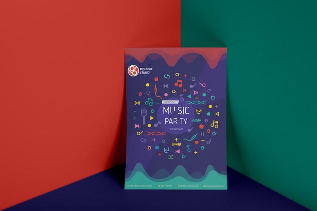 音乐派对聚会海报传单设计模板合集 Music Party-Set Template插图(1)