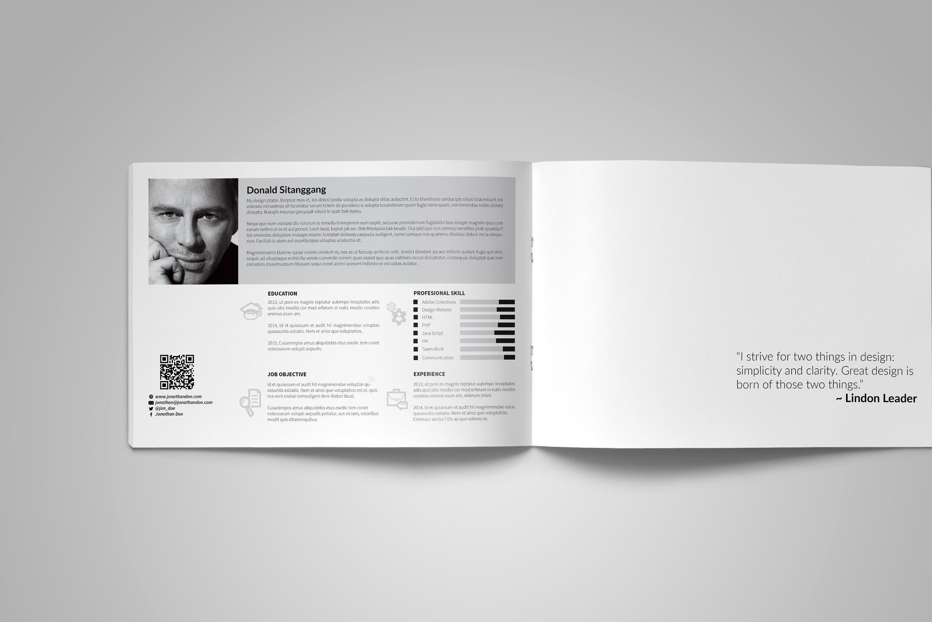 平面设计作品集画册相册模板 Graphic Design Portfolio Template插图(1)
