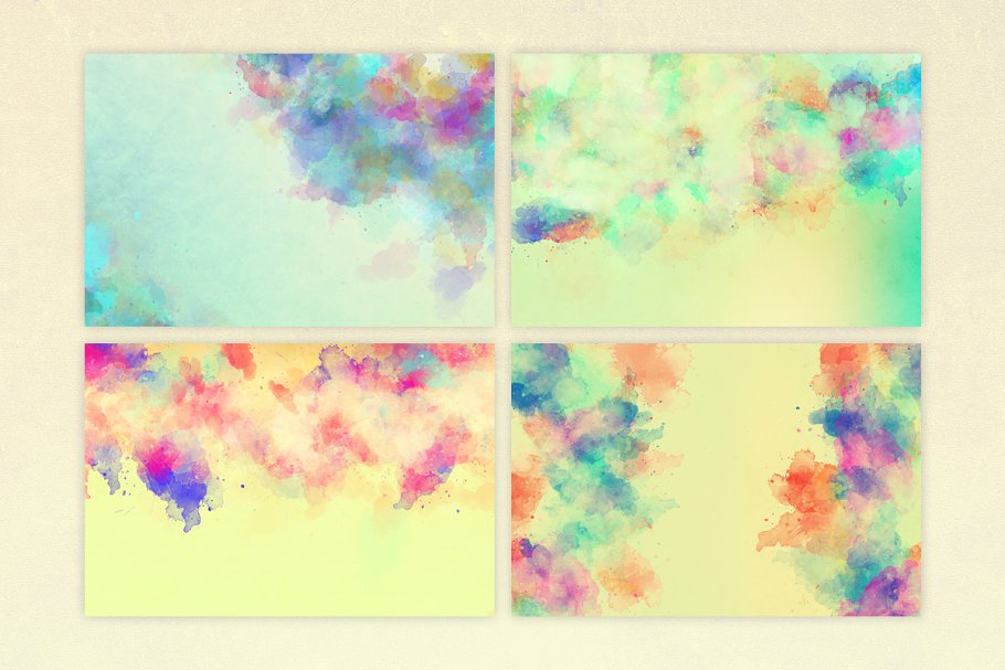 鲜艳色彩水彩肌理纹理 Vibrant Watercolor Textures插图(5)