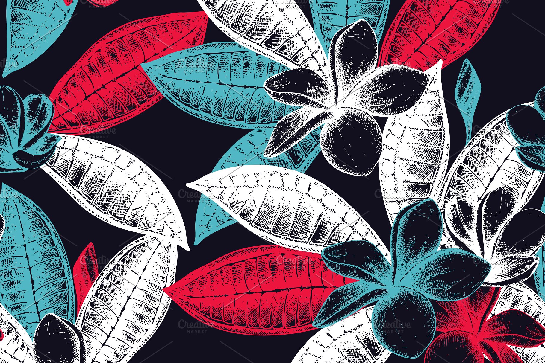复古风奇花异草设计素材集 Vinatge Exotic Plants & Flowers Set插图(7)