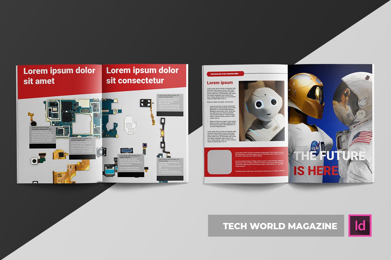 科技世界杂志版式设计模板 Tech World | Magazine Template插图(1)