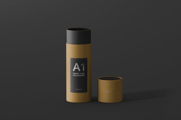 茶叶/咖啡纸筒包装设计样机 Paper Tube Packaging Mockup – Slim插图(7)