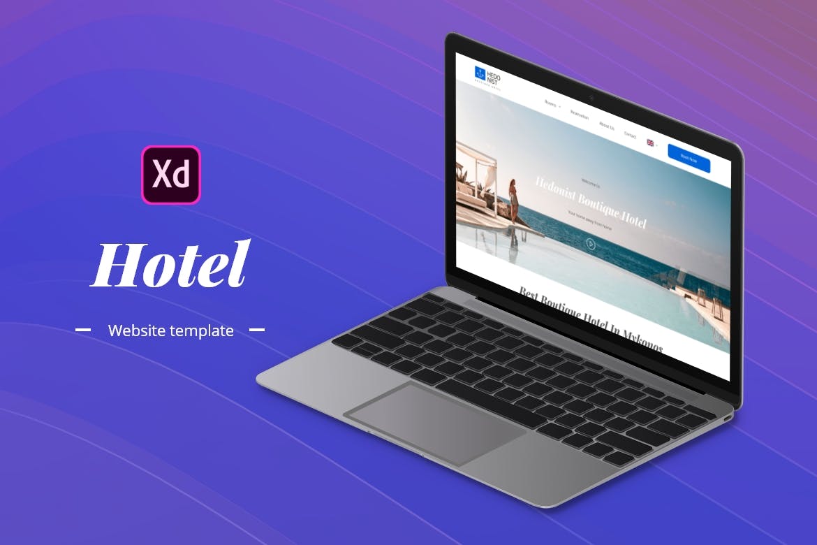酒店品牌网站设计XD模板 Hotel Website Template插图