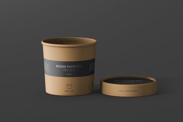 茶叶/咖啡小规格纸筒包装设计样机模板 Paper Box Mockup Round – Small Size插图(9)