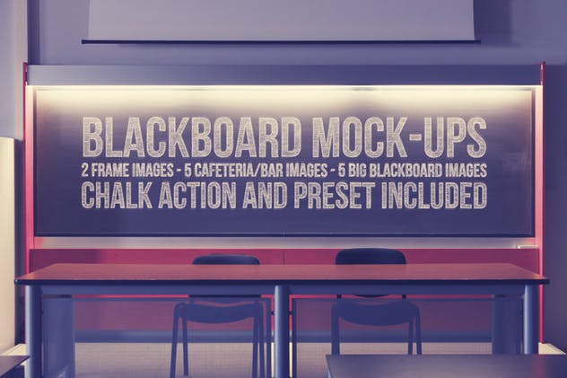 复古艺术黑板样机&粉笔话动作 Blackboard / Chalkboard Mock-ups with Chalk Action插图(11)