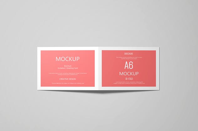 A6横向贺卡/邀请函样机套装V.2 A6 Landscape Greeting Card Invitation Mockup Set 2插图(3)