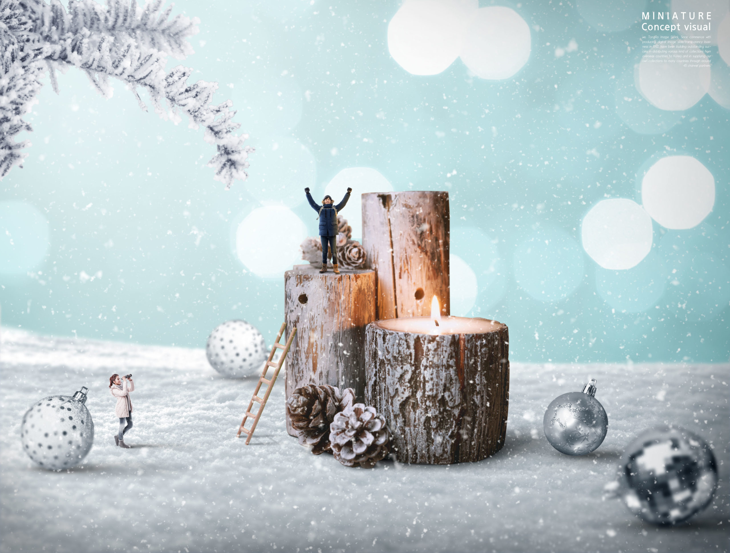 冬季圣诞主题微型视觉场景psd素材合集插图(3)
