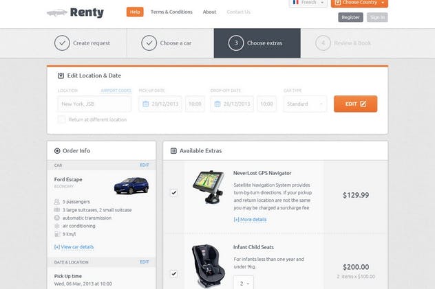 汽车租赁&销售网站设计PSD模板 Renty – Car Rental & Booking PSD Template插图(5)
