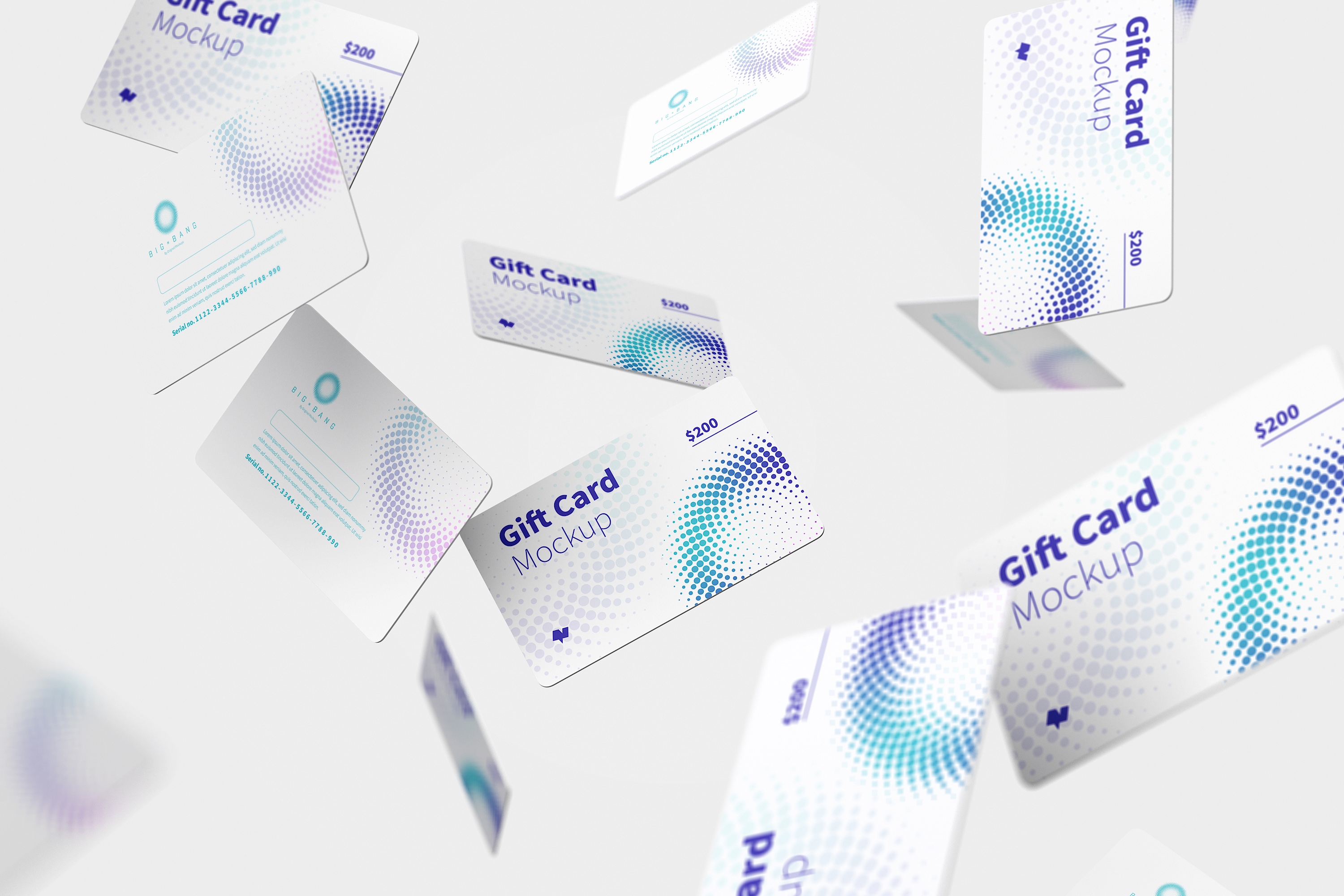 礼品卡积分卡卡片设计设计多视角预览样机模板05 Gift Card Mockup 05插图