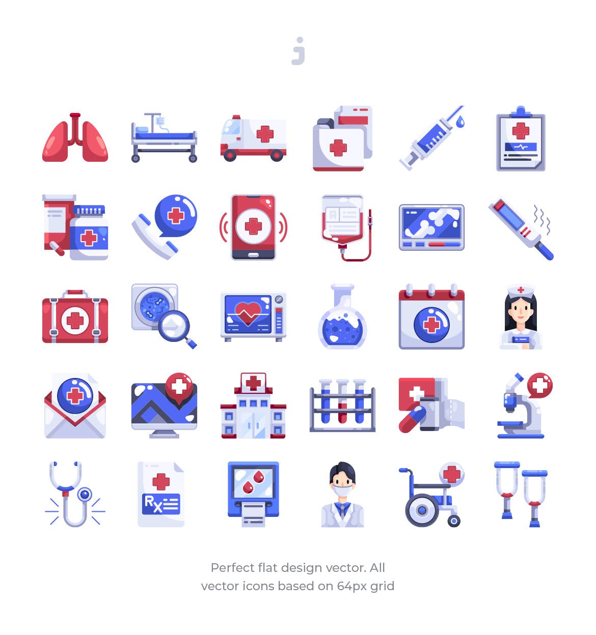 30枚扁平化设计风格医院医疗矢量图标 30 Hospital Element Icons – Flat插图(1)