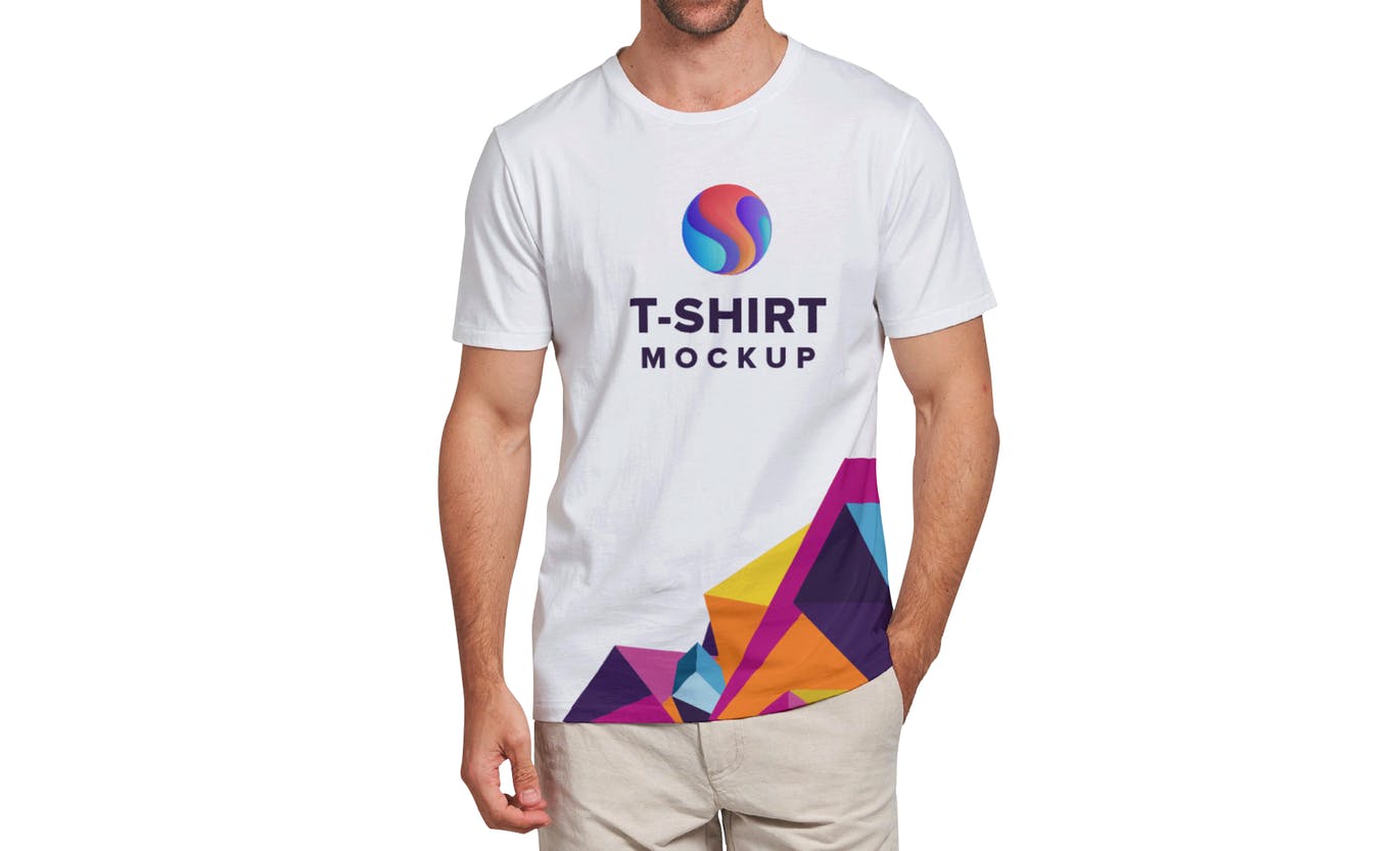 男士T恤设计模特上身正反面效果图样机模板v3 T-shirt Mockup 3.0插图(1)