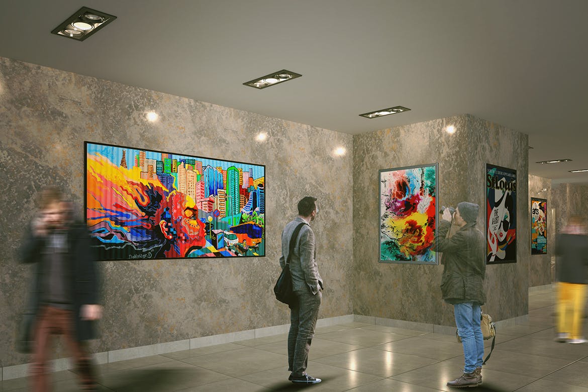 画展厅油画展览画框样机模板素材v9 Exhibittion Mockup [vol9]插图(5)