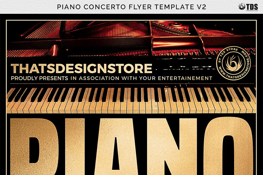 钢琴协奏曲演奏会宣传传单模板 V2 Piano Concerto Flyer Template V2插图(6)