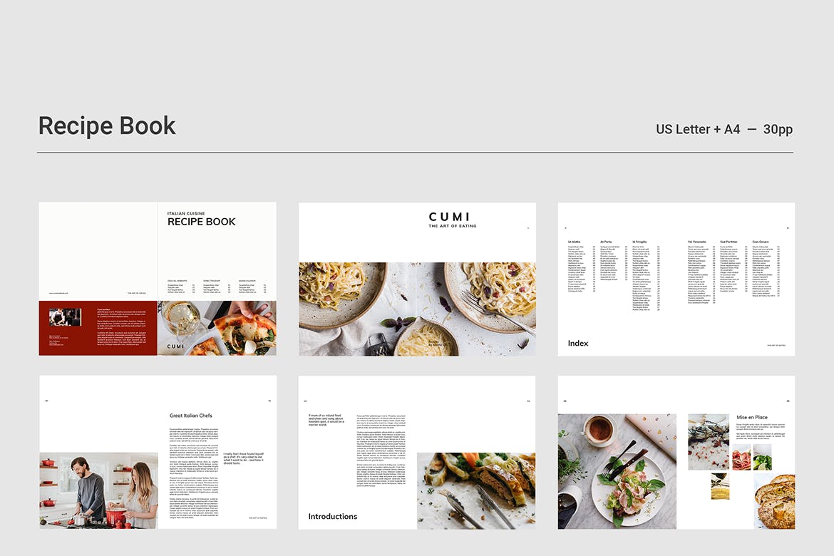 菜谱菜单图书/美食杂志版式设计模板 Cookbook插图(10)