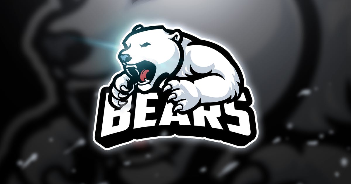 雪熊电子竞技战队队徽Logo模板 Snow Bear – Mascot & Esport Logo插图