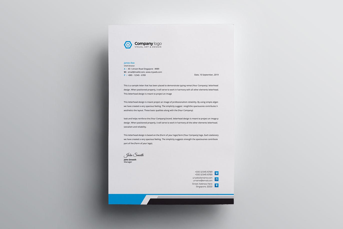 信息科技企业信封设计模板v1 Letterhead插图