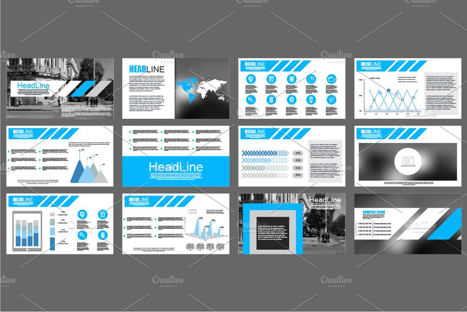适合报表、市场营销、广告、年报…PPT幻灯片模板 Powerpoint Slide Templates插图(3)