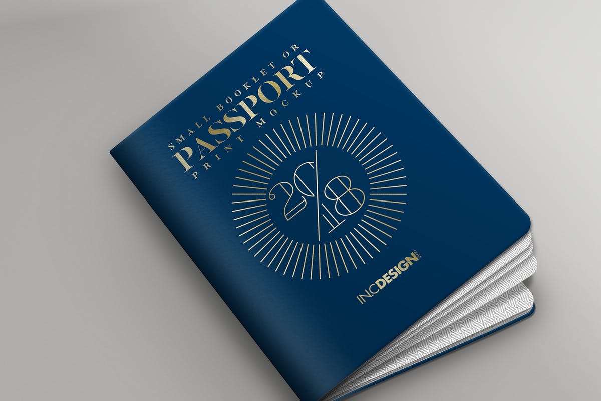 高分辨率出国护照证照样机模板 Passport Booklet Photo Realistic MockUp插图