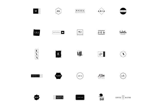 50款极简主义几何图形创意Logo设计模板V3 50 Minimal Logos Vol.3插图(1)