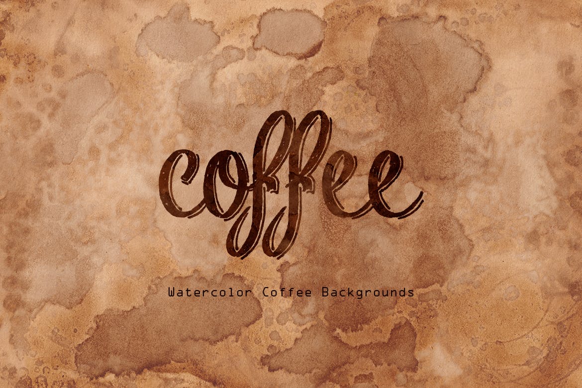 咖啡色水彩咖啡污迹肌理纹理背景素材 Watercolors Coffee Backgrounds插图