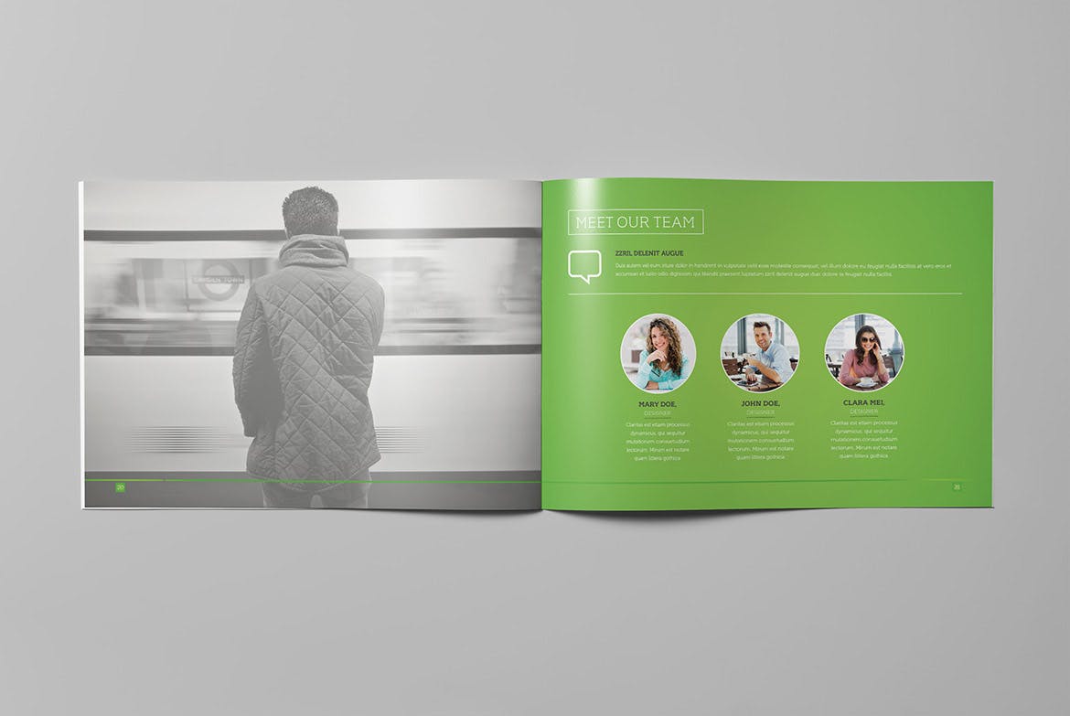 横版公司/企业画册设计设计模板 LIght Business Landscape Brochure插图(11)