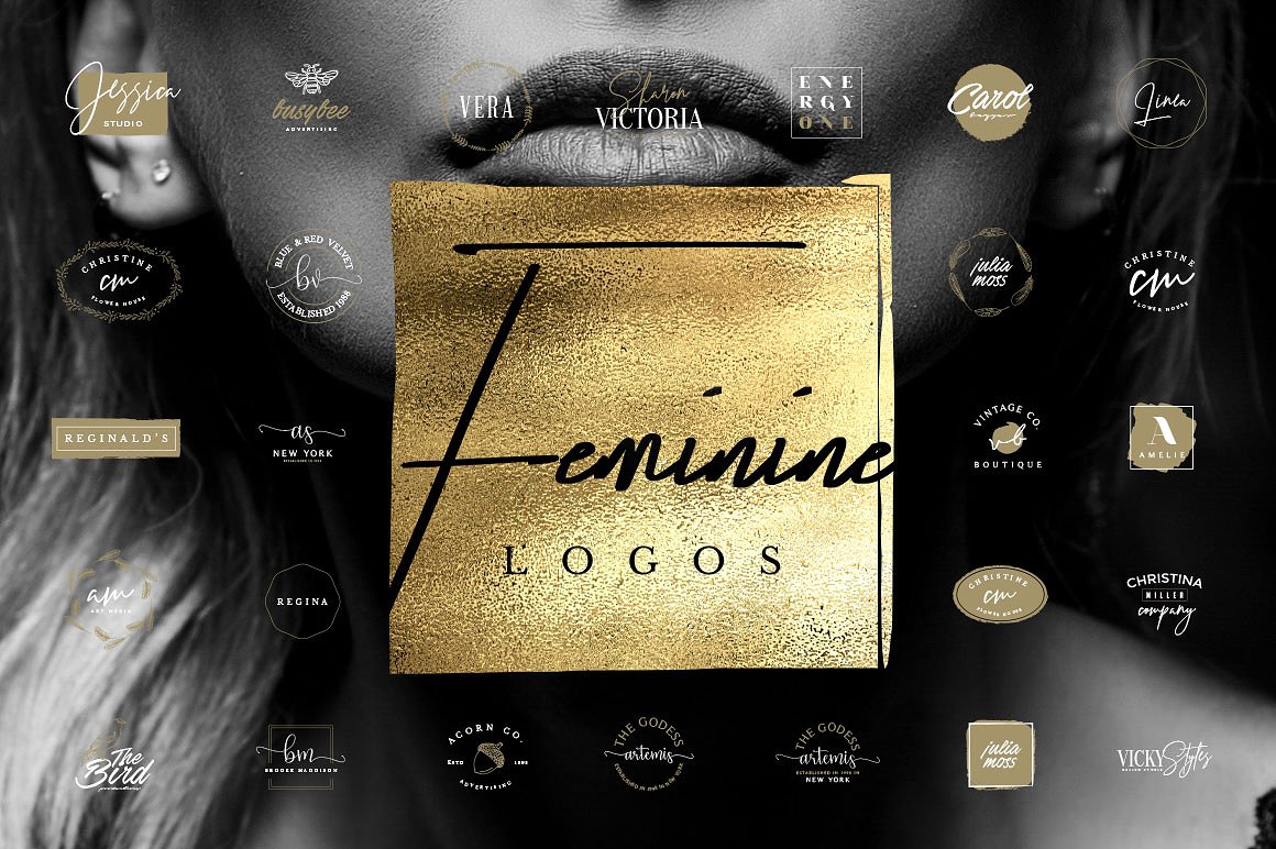 50款女性奢华品牌Logo模板 50 Feminine Luxury Logos插图