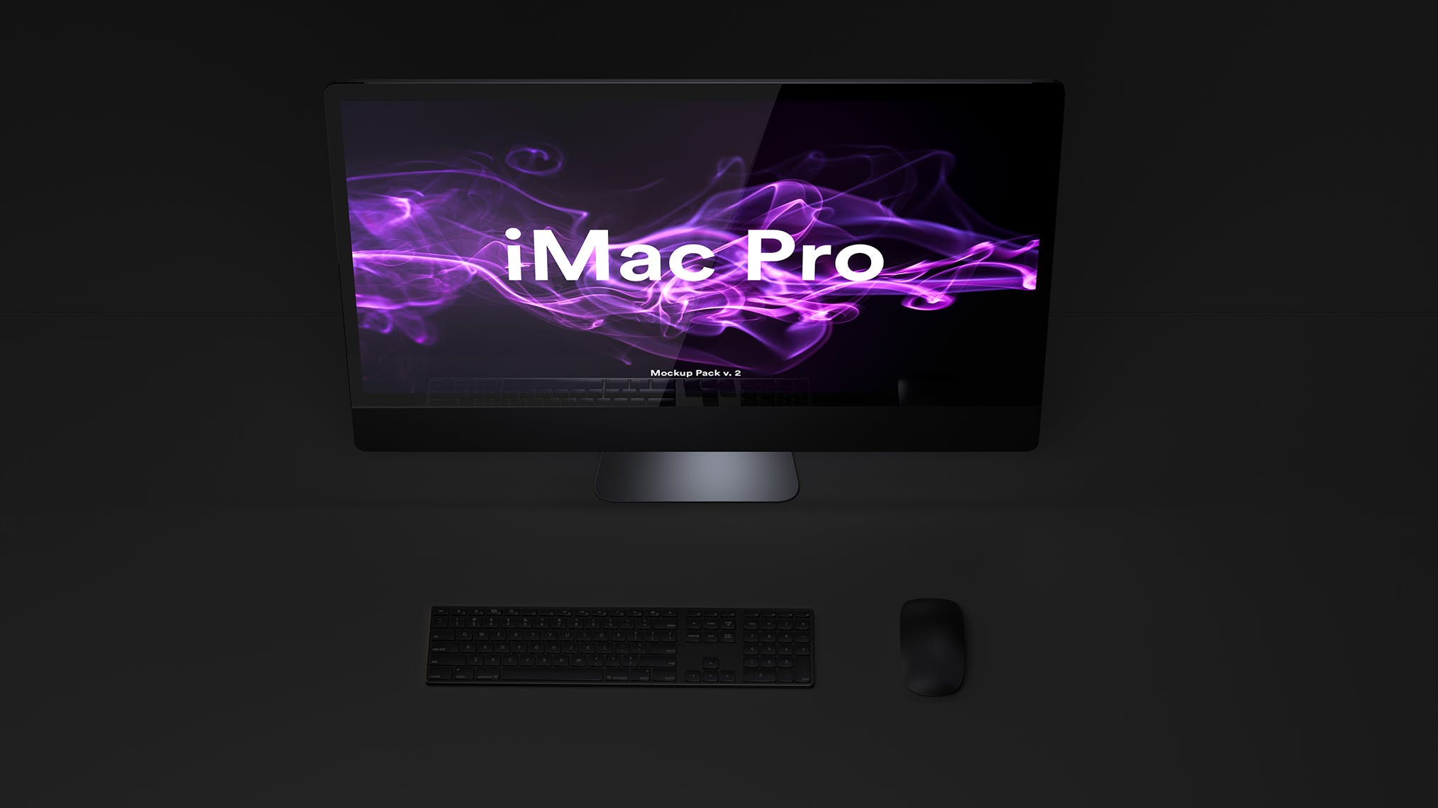 酷黑背景iMac Pro一体机电脑样机模板 Dark iMac Pro Mockup插图(5)