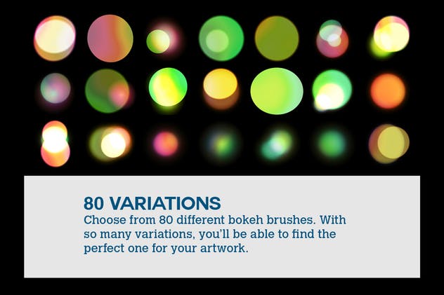 80+款照片后期处理散景效果圆点PS笔刷 Boke-Aji – 80 Large Bokeh Brushes插图(1)