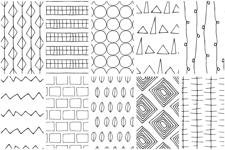 简约线条手绘图案纹理 Simple Line Handdrawn Patterns插图(4)