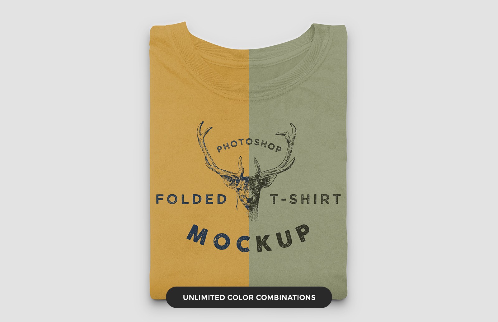 折叠T恤 PSD 样机 Folded T-Shirt Mockup PSD插图(3)