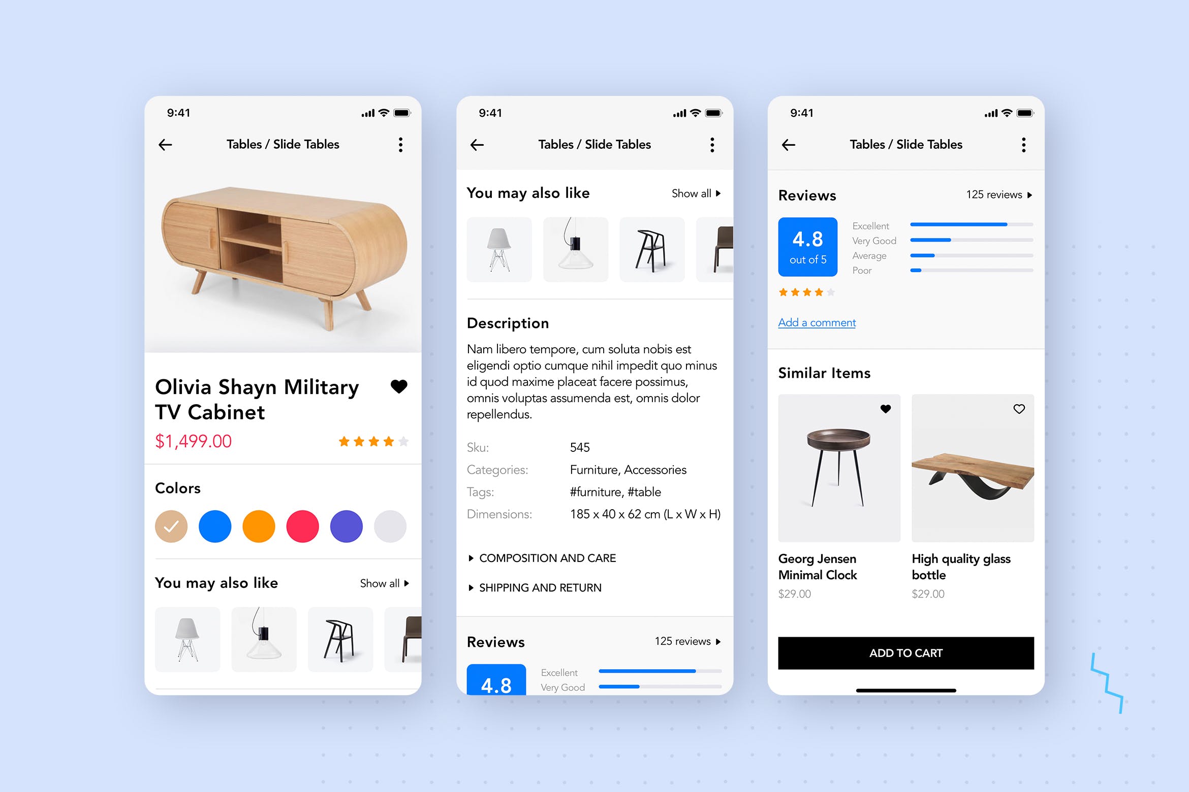 家私家具移动商城APP界面设计SKETCH素材 Furniture Shop Mobile App UI Concept插图
