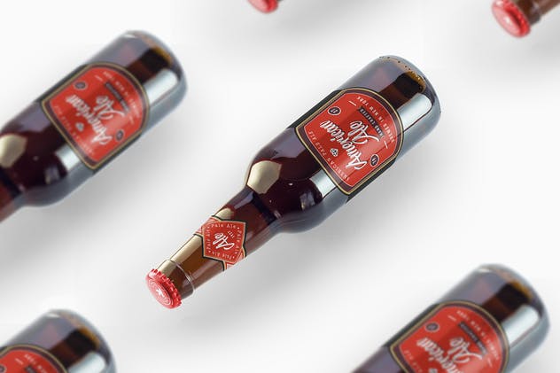 啤酒玻璃樽玻璃瓶外观保证样机 Beer Amber Bottle Mockup插图(6)