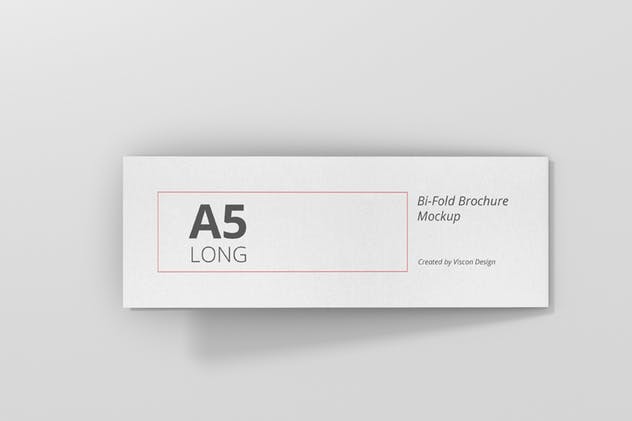 A5长双折页小册子传单样机 A5 Long Bi-Fold Brochure Mock-Up Landscape插图(7)