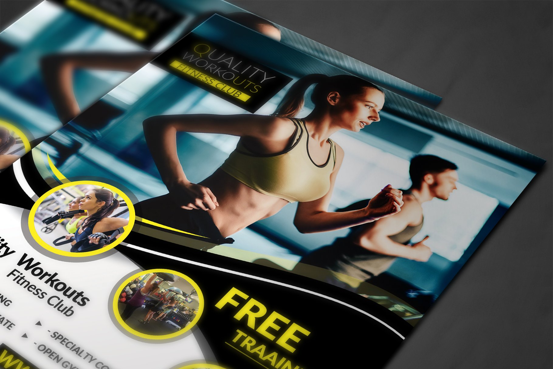 健身俱乐部广告海报PSD模板 Fitness Flyer – Gym Flyer Templates插图(3)