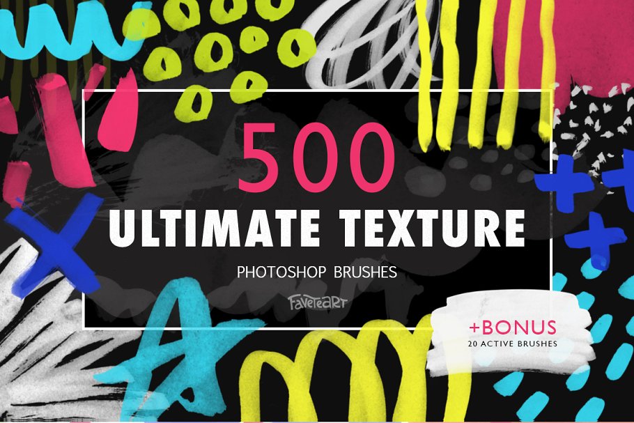500款超级画笔笔触笔迹PS笔刷 Ultimate Texture – 500 PS Brushes插图